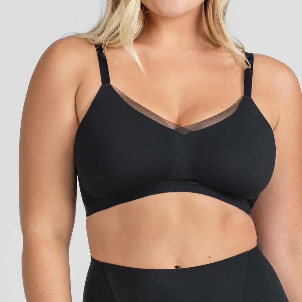 Honeylove CrossOver Bra Vamp Black Wireless Adjustable Straps Size 2X